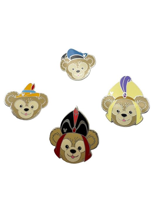 Disney Jewelry - 2013 Duffy Bear In Hats Hidden Mickey Pins 4 Pc Set Disney Collectible Pin Set